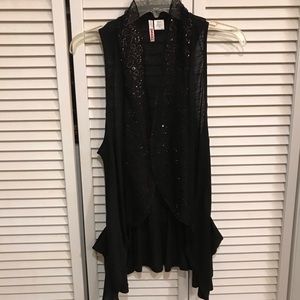 Black Vest with Sequin Accents